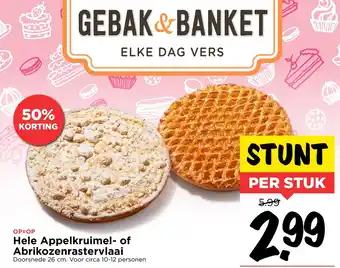 Vomar Voordeelmarkt Hele Appelkruimel- of Abrikozenrastervlaai aanbieding