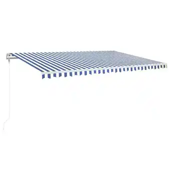 fonQ Vidaxl luifel automatisch uittrekbaar 500x350 cm blauw en wit aanbieding