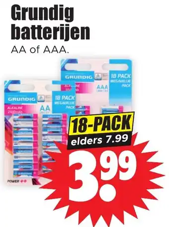 Dirk Grundig batterijen AA of AAA aanbieding