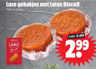 Dirk Luxe gebakjes met Lotus Biscoff Pak 2 stuks. aanbieding