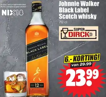 Dirk Johnnie Walker Black Label Scotch whisky 70 cl aanbieding