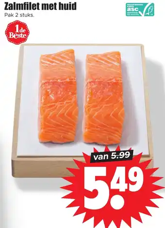 Dirk Zalmfilet met huid Pak 2 stuks. aanbieding