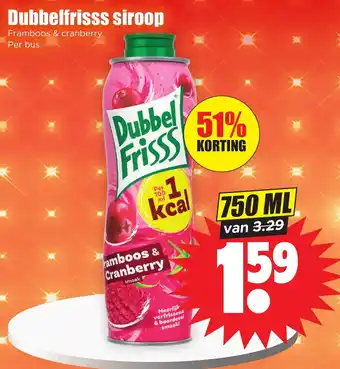 Dirk Dubbelfrisss siroop 750 ml aanbieding