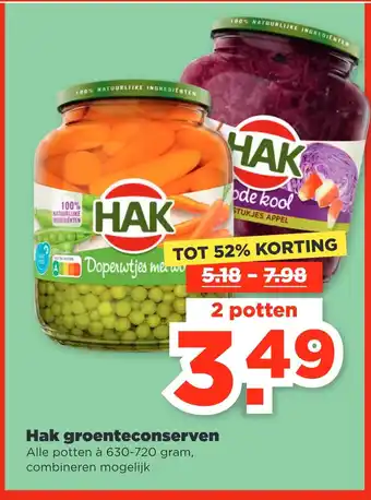 PLUS Hak groenteconserven Alle potten à 630-720 gram aanbieding