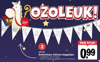 Vomar Voordeelmarkt Sinterklaas Inkleurvlaggetjes aanbieding