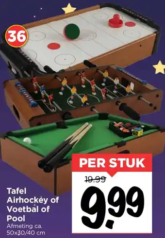 Vomar Voordeelmarkt Tafel Airhockey of Voetbal of Pool 50×30/40 cm aanbieding