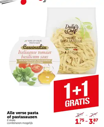 Coop Alle verse pasta of pastasauzen aanbieding