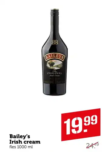 Coop Bailey's Irish cream fles 1000 ml aanbieding