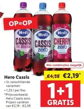 Lidl Hero cassis in verschillende varianten aanbieding