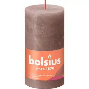 Albert Heijn Bolsius rustieke stompkaars 13cm taupe aanbieding