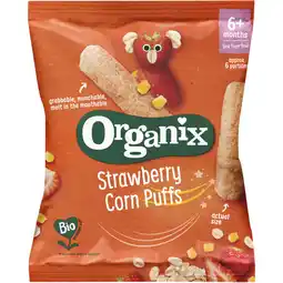 Albert Heijn Organix bio corn puffs strawberry aanbieding