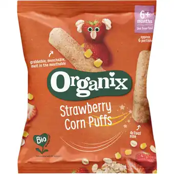 Albert Heijn Organix bio corn puffs strawberry aanbieding