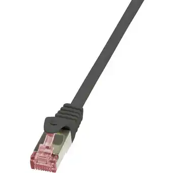 Conrad Logilink cq2093s rj45 netwerkkabel, patchkabel cat 6 s/ftp 10.00 m zwart vlambestendig, snagless 1 stuk(s) aanbieding