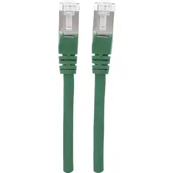 Conrad Intellinet 736886 rj45 netwerkkabel, patchkabel cat 6a s/ftp 10.00 m groen folie afscherming, afscherming gevlochten, halogee aanbieding