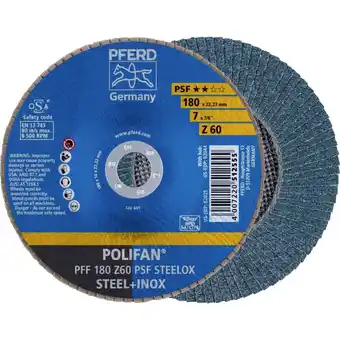 Conrad Pferd 67666185 pff 180 z 60 psf steelox lamellenschijf diameter 180 mm boordiameter 22.23 mm rvs, staal 10 stuk(s) aanbieding