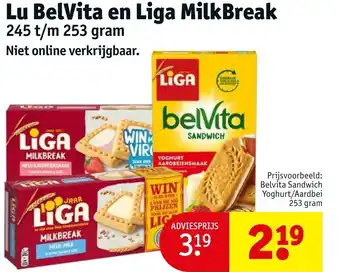 Kruidvat Lu BelVita en Liga MilkBreak 245 t/m 253 gram aanbieding