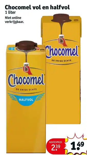 Kruidvat Chocomel vol en halfvol 1 liter aanbieding