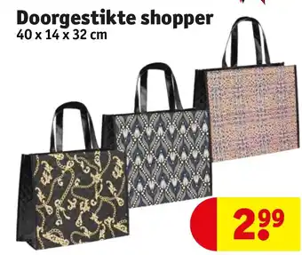 Kruidvat Doorgestikte shopper 40 x 14 x 32 cm aanbieding