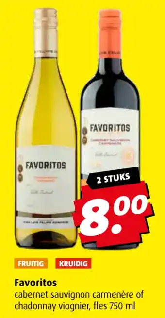 Boni Favoritos cabernet sauvignon carmenère of chadonnay viognier, fles 750 ml aanbieding