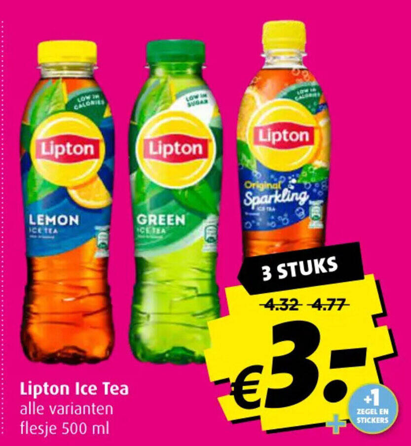 Lipton Ice Tea alle varianten flesje 500 ml aanbieding bij Boni