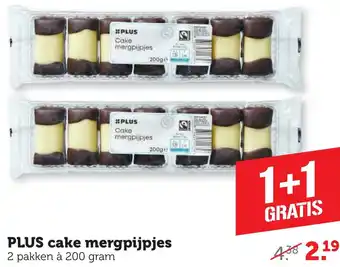 Coop PLUS cake mergpijpjes 2 pakken à 200 gram aanbieding