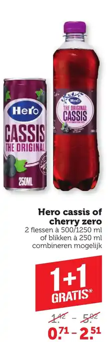 Coop Hero cassis of cherry zero aanbieding