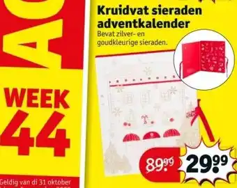 Kruidvat Kruidvat sieraden adventkalender aanbieding