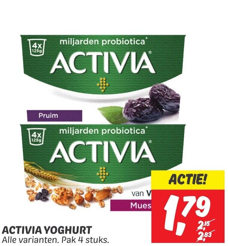 ACTIVIA YOGHURT aanbieding bij Dekamarkt