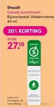 DA Staudt gehele assortiment bijvoorbeeld: littekencrème 40 ml. aanbieding
