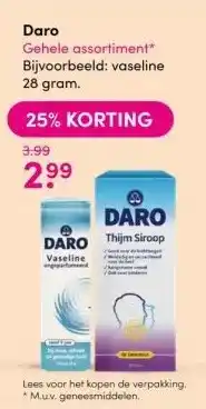 DA Gehele assortiment bijvoorbeeld: vaseline 28 gram. aanbieding