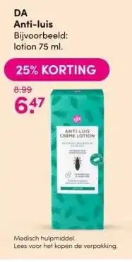 DA Anti-luis bijvoorbeeld: lotion 75 ml. aanbieding