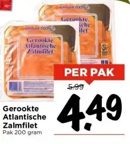 Vomar Voordeelmarkt Gerookte atlantische zalmfilet aanbieding