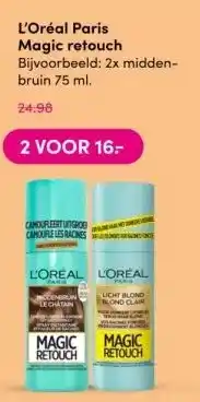 DA L'oréal paris magic retouch bijvoorbeeld: 2x middenbruin 75 ml. aanbieding