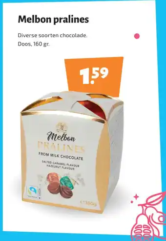 Max Havelaar Melbon pralines 160 gr aanbieding