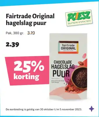 Max Havelaar Fairtrade Original hagelslag puur 380 gr aanbieding