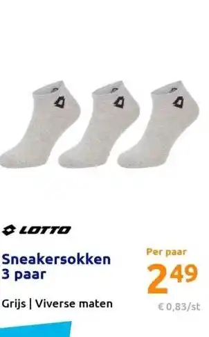 Action Sneakersokken 3 paar aanbieding