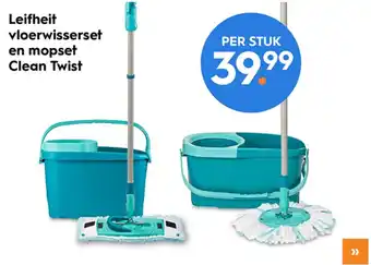 Blokker Leifheit vloerwisserset en mopset Clean Twist aanbieding