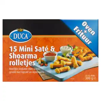 Dekamarkt Duca mini sate & shoarma rolletjes 15 stuks aanbieding