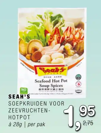 Amazing Oriëntal Seah's soepkruiden voor zeevruchten- hotpot à 28g per pak aanbieding