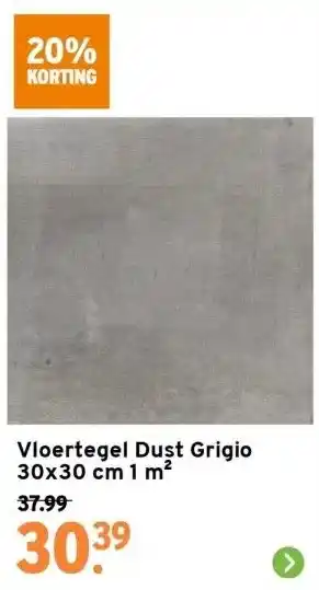 GAMMA Vloertegel dust grigio 30x30 cm 1 m² aanbieding