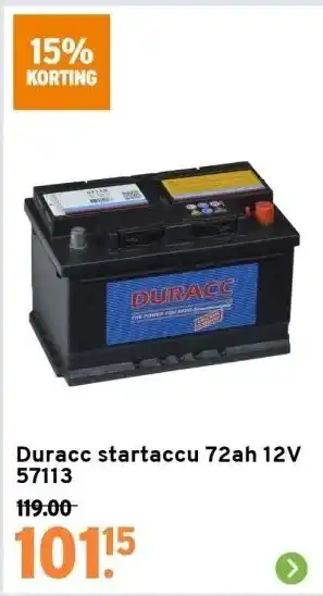 GAMMA Duracc startaccu 72ah 12v 57113 aanbieding