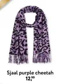 GAMMA Sjaal purple cheetah aanbieding