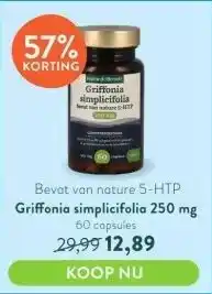 Holland & Barrett Bevat van nature 5-htp griffonia simplicifolia 250 mg aanbieding