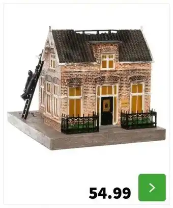 Intratuin Intratuin de brink kersthuisje notaris in brand 23,5 x 19,5 x 17,5 cm aanbieding
