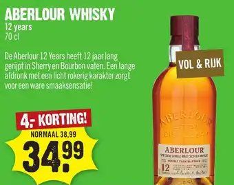 Dirck 3 ABERLOUR WHISKY 12 years 70 cl aanbieding