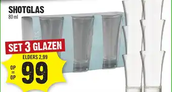 Dirck 3 SHOTGLAS 80 ml aanbieding