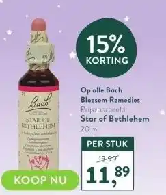 Holland & Barrett Op alle bach bloesem remedies prijsvoorbeeld: star of bethlehem 20 ml aanbieding