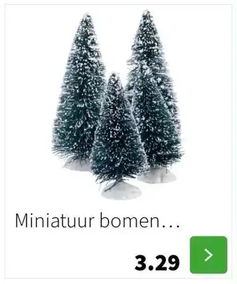 Intratuin Miniatuur bomen besneeuwd 4 stuks aanbieding