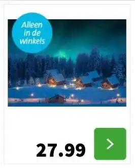 Intratuin My village kerstdorp achtergrond noorderlicht led 76 x 1,5 x 56 cm aanbieding