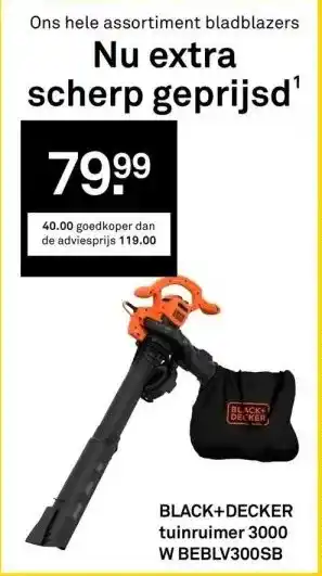 Karwei Black+decker tuinruimer 3000 w beblv300sb aanbieding